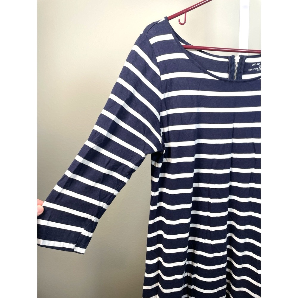 Chelsea & Theodore Summer Beach Dress Nautical Striped Pima Cotton Modal Large - Picture 3 of 7